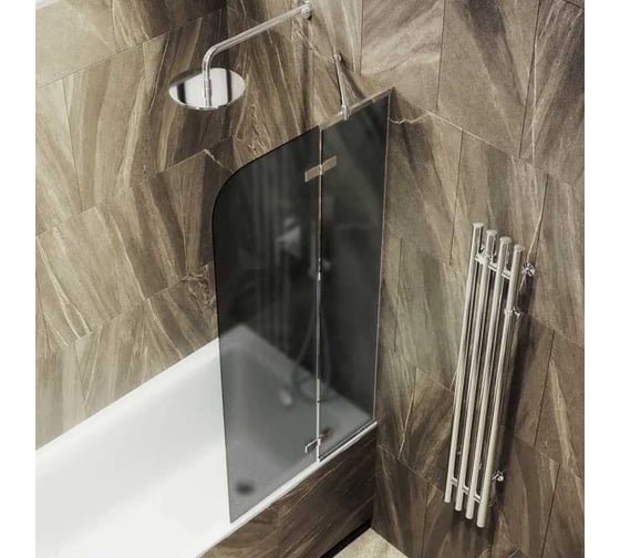 Шторка поворотная с добором MaybahGlass 1400х690 6 мм графит матовый MGV-660-4 1