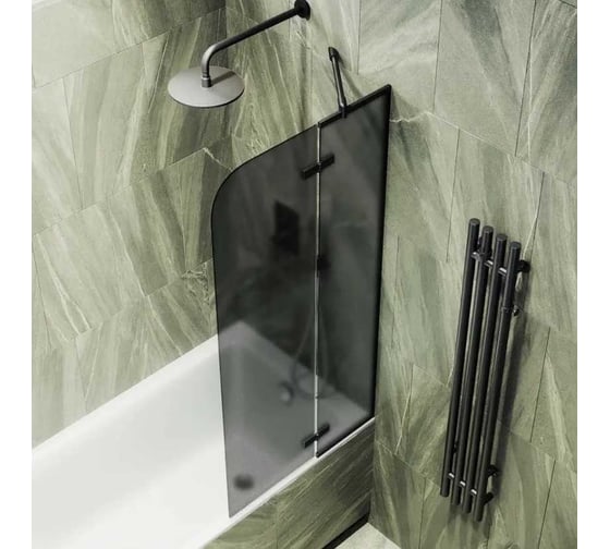 Шторка поворотная с добором MaybahGlass 1400х690 6 мм графит матовый MGV-660-6