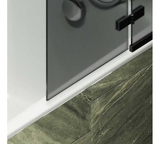 Шторка поворотная с добором MaybahGlass 1400х690 6 мм графит матовый MGV-660-6