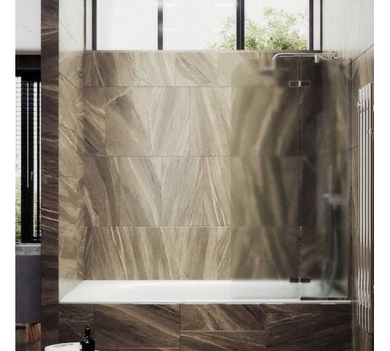 Шторка поворотная с добором MaybahGlass 1400х690 6 мм сатин MGV-661-4