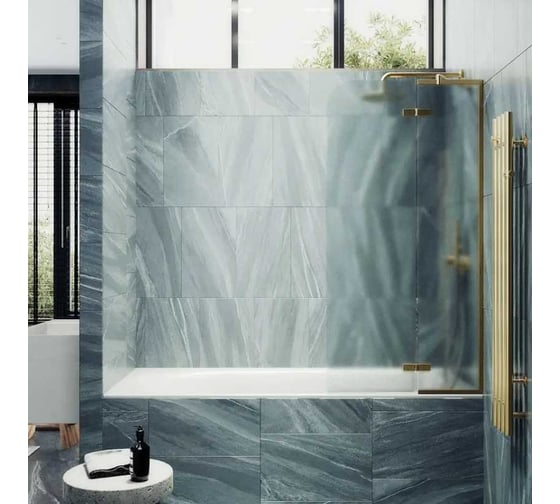 Шторка поворотная с добором MaybahGlass 1400х690 6 мм сатин MGV-661-3