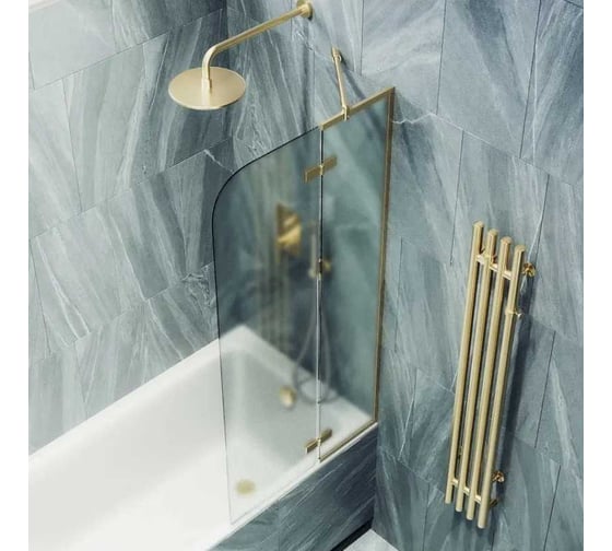 Шторка поворотная с добором MaybahGlass 1400х990 6 мм сатин MGV-920-3 1