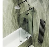 Шторка поворотная с добором MaybahGlass 1400х690 6 мм сатин MGV-661-6