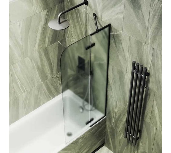 Шторка поворотная с добором MaybahGlass 1400х690 6 мм сатин MGV-661-6