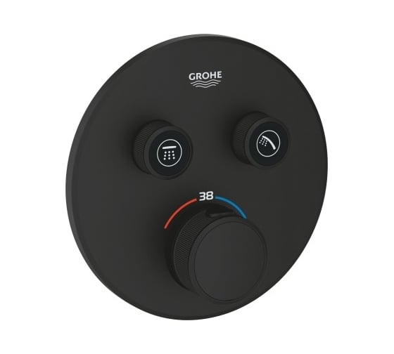 Термостат для встраиваемого монтажа на 2 выхода Grohe 29507KF0 Grohtherm SmartControl, фантомный чёрный 00000136010