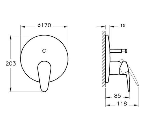 Смеситель для ванны VITRA DYNAMICS A42211EXP