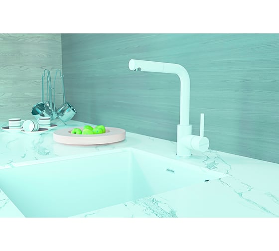 Смеситель для кухни Paulmark Kassel белый матовый Ka214311-431TW