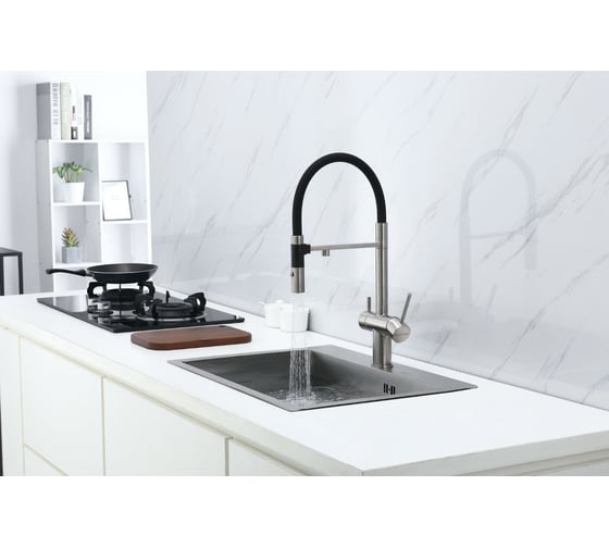Смеситель для кухни Paulmark Magneto Starke никель Ma213118-Ni