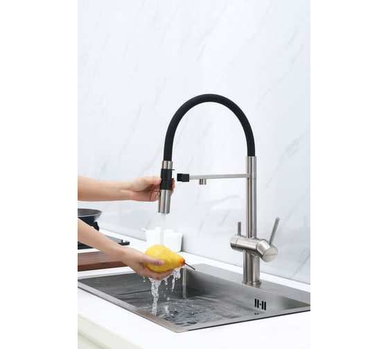 Смеситель для кухни Paulmark Magneto Starke никель Ma213118-Ni