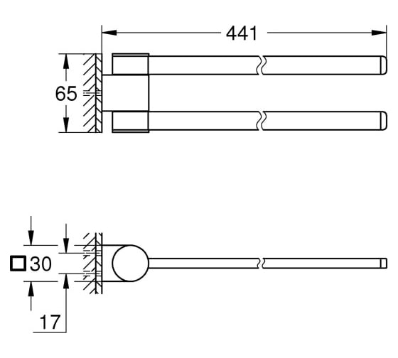 Держатель для полотенца Grohe 41219KF0 Selection, поворотный, фантомный чёрный 00000136018