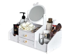 Органайзер для косметики OQQI с круглым зеркалом org-mirror-crown