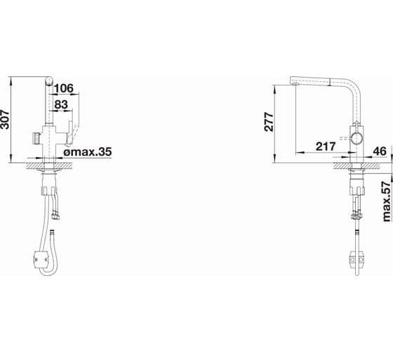Кухонный смеситель BLANCO EVOL-S Volume хром, рычаг справа 525210