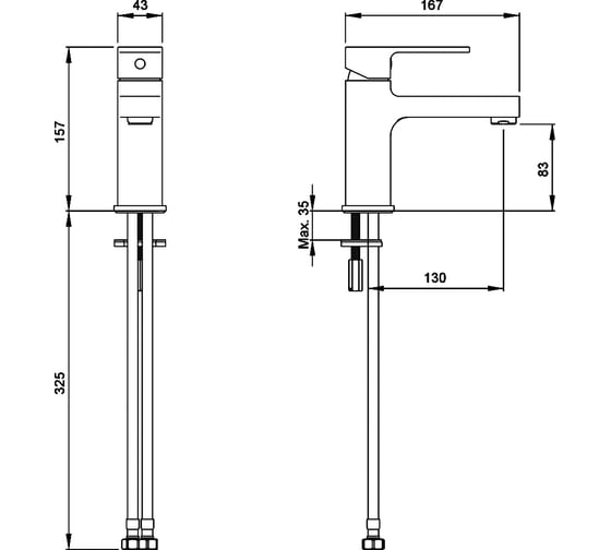 Смеситель для раковины VITRA Q-Line A40775EXP