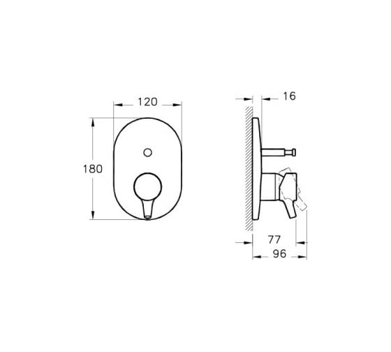Встраиваемый смеситель для ванны VITRA Nest Trendy A42227EXP