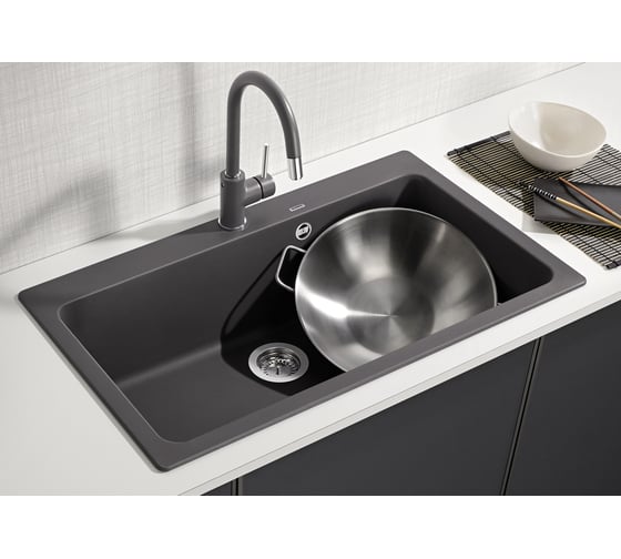Кухонный смеситель BLANCO MIDA-S SILGRANIT темная скала 521462