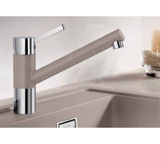 Кухонный смеситель BLANCO TIVO SILGRANIT хром/серый беж 517609