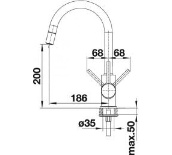 Кухонный смеситель BLANCO MIDA-S SILGRANIT антрацит 521455