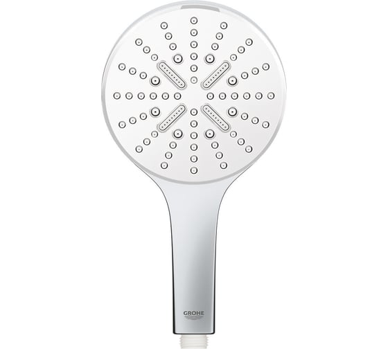 Ручной душ Grohe RainShower SmartActive 130 круглый, 3 режима струи, белая луна 26544LS0