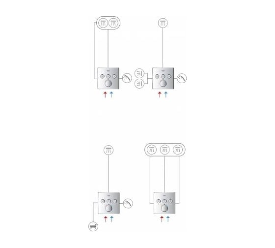 Смеситель для ванны/душа Grohe SmartControl комплект верхней монтажной части 29149000