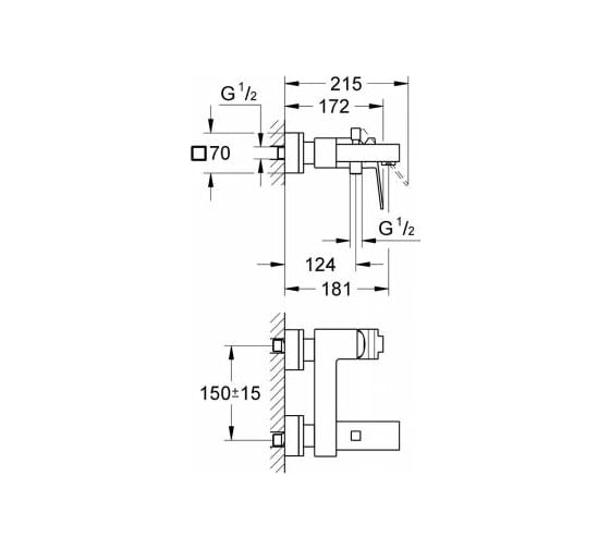 Смеситель для ванны Grohe Sail Cube 23438000