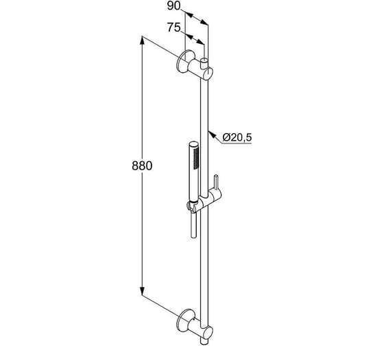 Душевой гарнитур Kludi NOVA FONTE DECO 90 мм 1S DECO 00082278