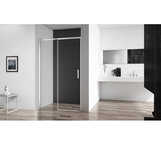 Раздвижная душевая дверь в нишу 100 см BelBagno прозрачные стекла, хром ACQUA-BF-1-100-C-Cr