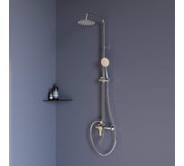 Душевая стойка RGW SP-24-S сатин, головной душ/смеситель (ручной душ, шланг 1,5 м.) 59140124-13