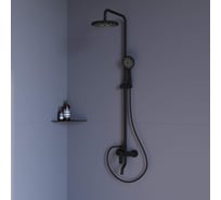 Душевая стойка RGW SP-25-B черный, головной душ/смеситель (ручной душ, шланг 1,5 м.) 59140125-04