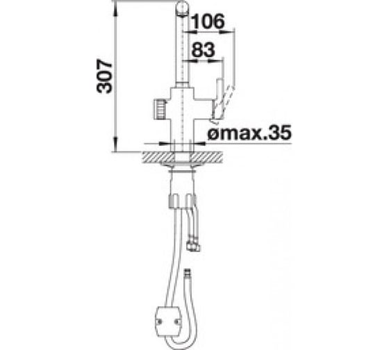 Кухонный смеситель BLANCO EVOL-S Volume нержавеющая сталь EVOL-S UltraResist рычаг справа 525211