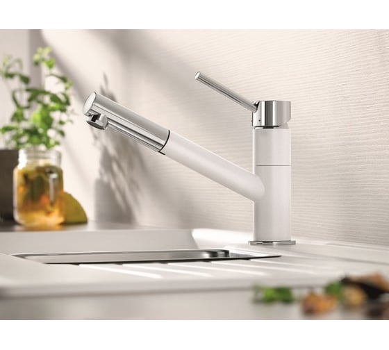 Кухонный смеситель BLANCO KANO-S белый/хром 525040