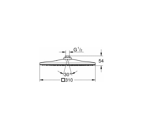Верхний душ Grohe Rainshower 310 Mono 310 1 режим струи, квадратный 26567000