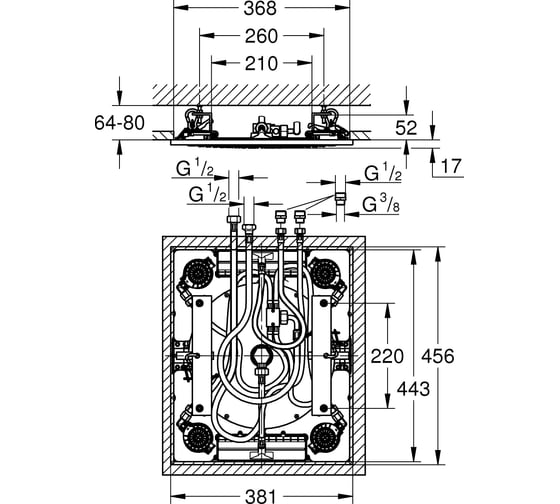 Многофункциональный потолочный душ Grohe RSH F-series 27939001