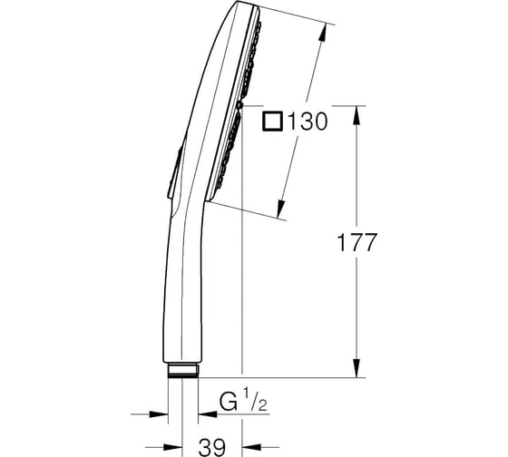Ручной душ Grohe RainShower SmartActive Cube 130 3 режима струи, 9.5 л/мин, белая луна 26582LS0