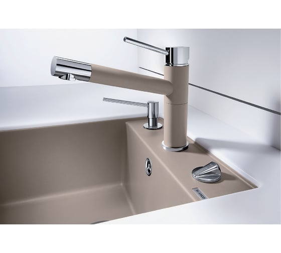 Кухонный смеситель BLANCO ALTA Compact хром/серый беж 517633