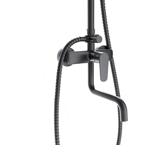 Душевая система со смесителем с длинным изливом ESKO Line черный EL_ST31Black