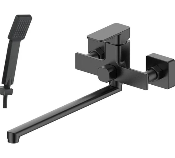 Смеситель для ванны ESKO Line черный с длинным изливом EL_STR 31 Black