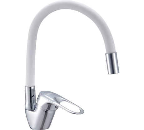 Смеситель ESKO Line латунный белый для кухни с гибким изливом ТМ EL_FL w