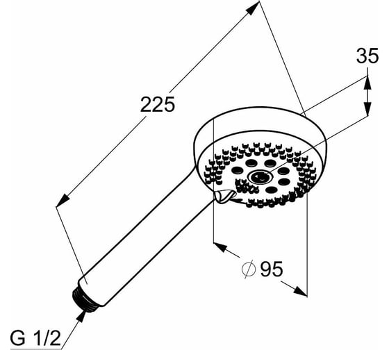 Душевая лейка Kludi LOGO 3S DN15, черный матовый 00081245