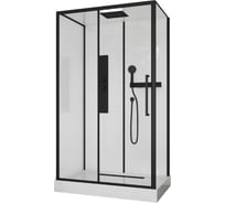 Душевая кабина Cerutti SPA AMI-120 120x80x210см низкий поддон, черный профиль, стекло прозрачное 9953