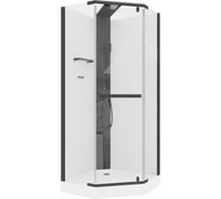 Душевая кабина Cerutti SPA CHIKA-901B 90x90см низкий поддон, прозрачное стекло, черный алюминиевый профиль без крыши 9154