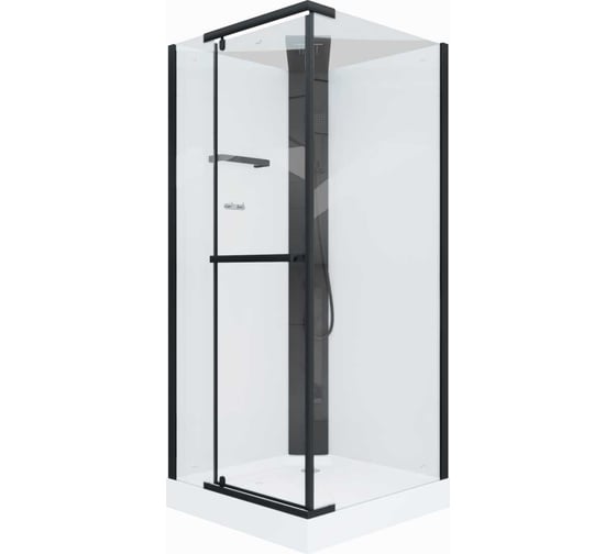 Душевая кабина Cerutti SPA MiMi-901B 90x90 см поддон, профиль черный, стекла прозрачные 9293
