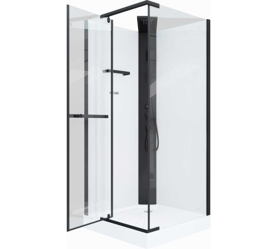 Душевая кабина Cerutti SPA MiMi-901B 90x90 см поддон, профиль черный, стекла прозрачные 9293