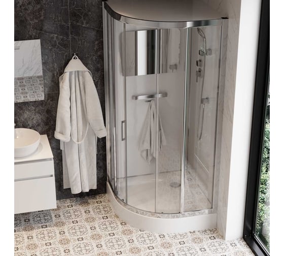 Душевая кабина Cerutti SPA VIVA-101 100x100 профиль хром, стекло прозрачное 8554