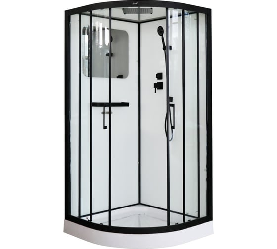 Душевая кабина Cerutti SPA VIVA-91B 90x90 см низкий поддон, профиль черный, стекло прозрачное 8557
