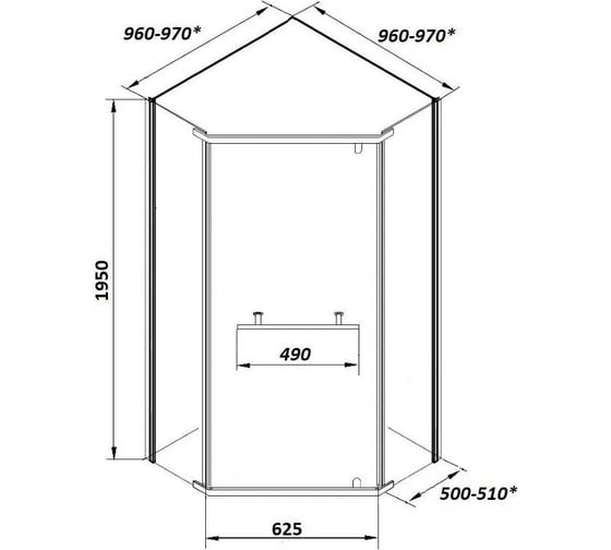 Душевое ограждение Cerutti SPA CHIKA-ZP101B 100x100 см без поддона, профиль черный, стекло прозрачное 9417