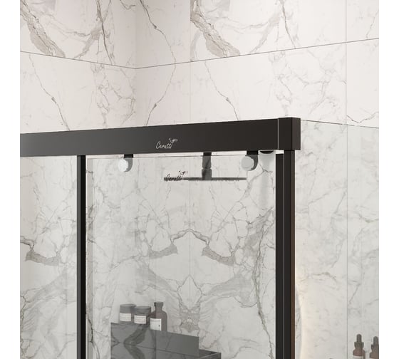 Душевой уголок Cerutti SPA Marbella-120B-L 120x80 без поддона, профиль черный, стекло прозрачное 7909
