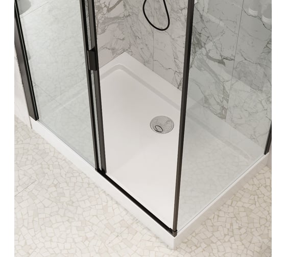 Душевой уголок Cerutti SPA Marbella-120B-L 120x80 без поддона, профиль черный, стекло прозрачное 7909