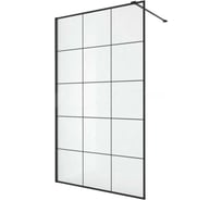 Душевой уголок Cerutti SPA MUZA-T100 100x100см без поддона профиль черный стекло прозрачное с рисунком 8406