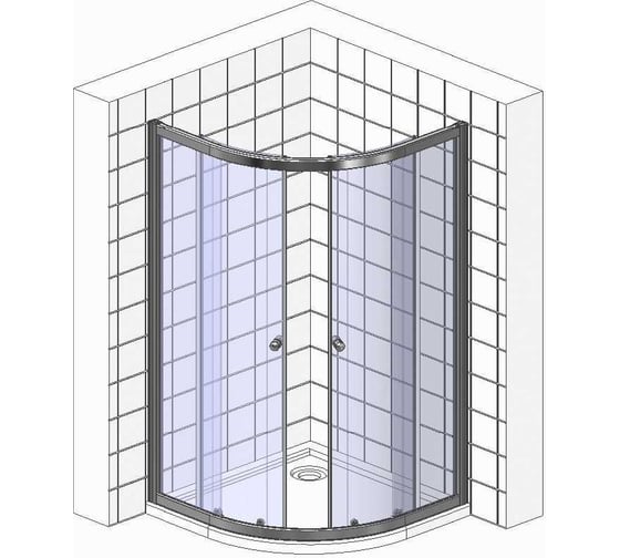 Душевой уголок Cerutti SPA VIVA-90B 90x90 см без поддона, стекло прозрачное, профиль черный 8413