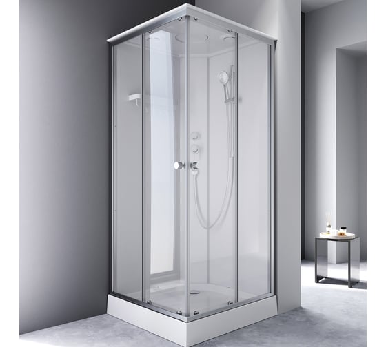 Душевая кабина AM.PM X-Joy Square 90x90, профиль матовый хром, стекло прозрачное W94C-403-090MT